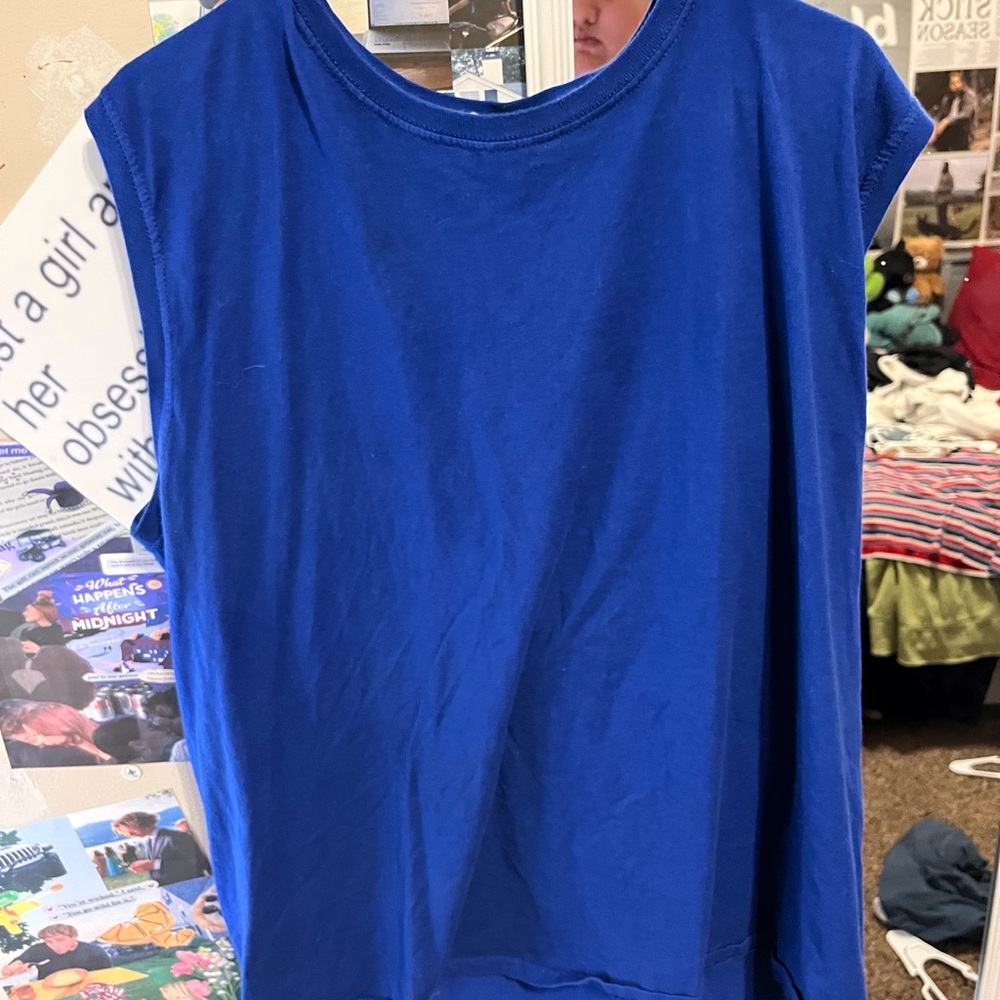 Women's Blue Sleeveless Top
